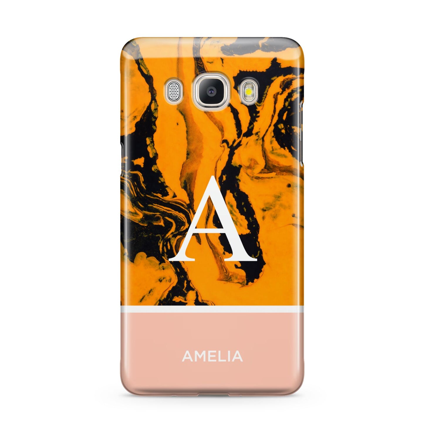 Orange Marble Personalised Samsung Galaxy J5 2016 Case