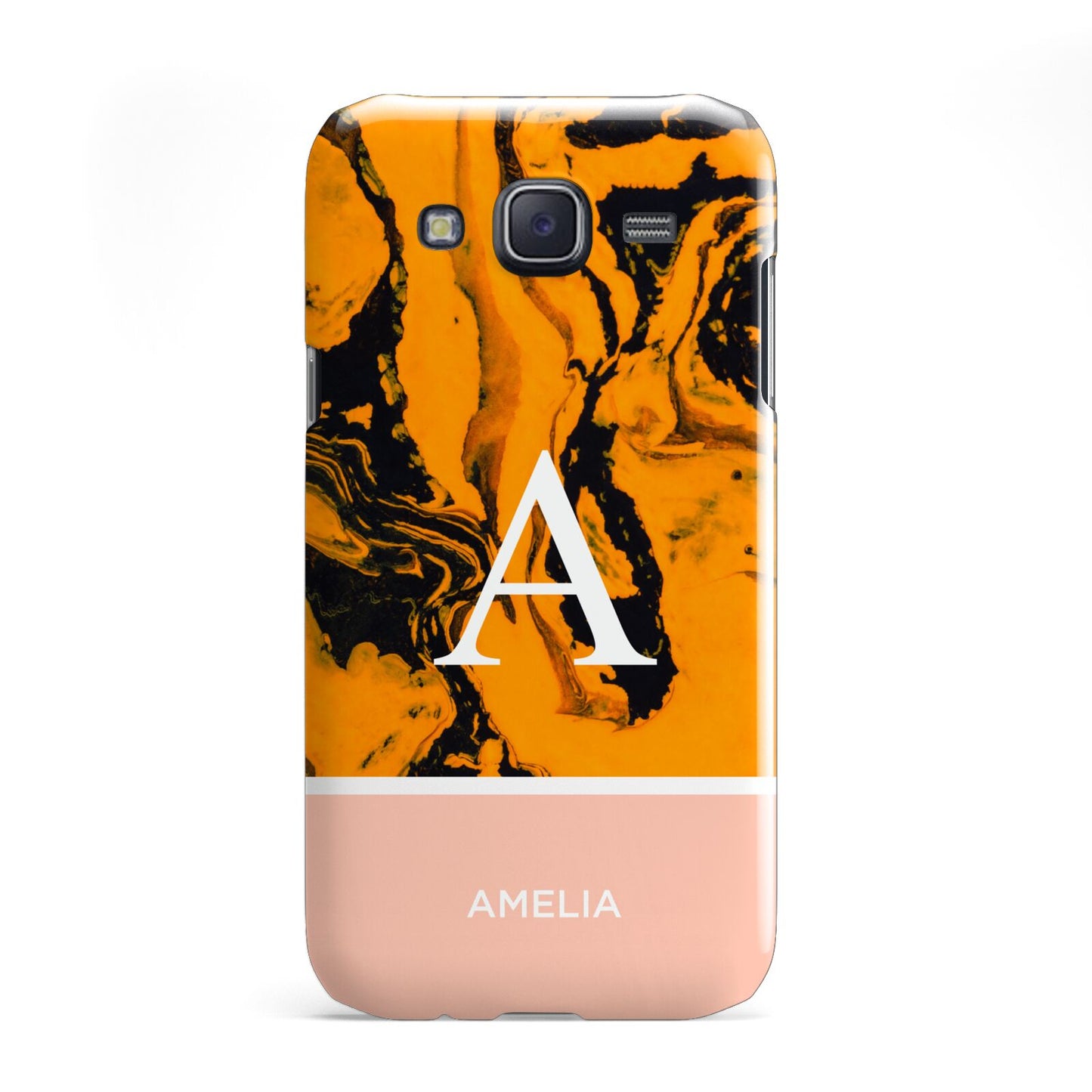 Orange Marble Personalised Samsung Galaxy J5 Case