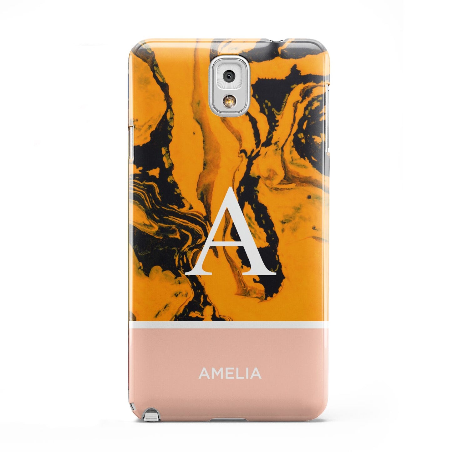 Orange Marble Personalised Samsung Galaxy Note 3 Case