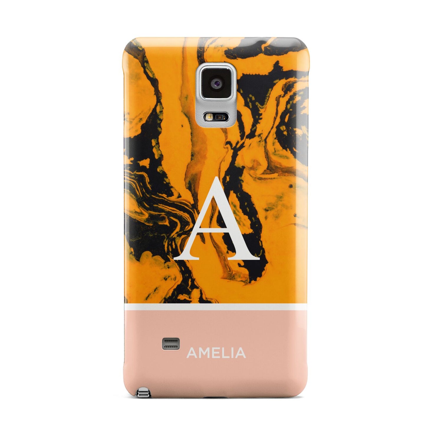 Orange Marble Personalised Samsung Galaxy Note 4 Case