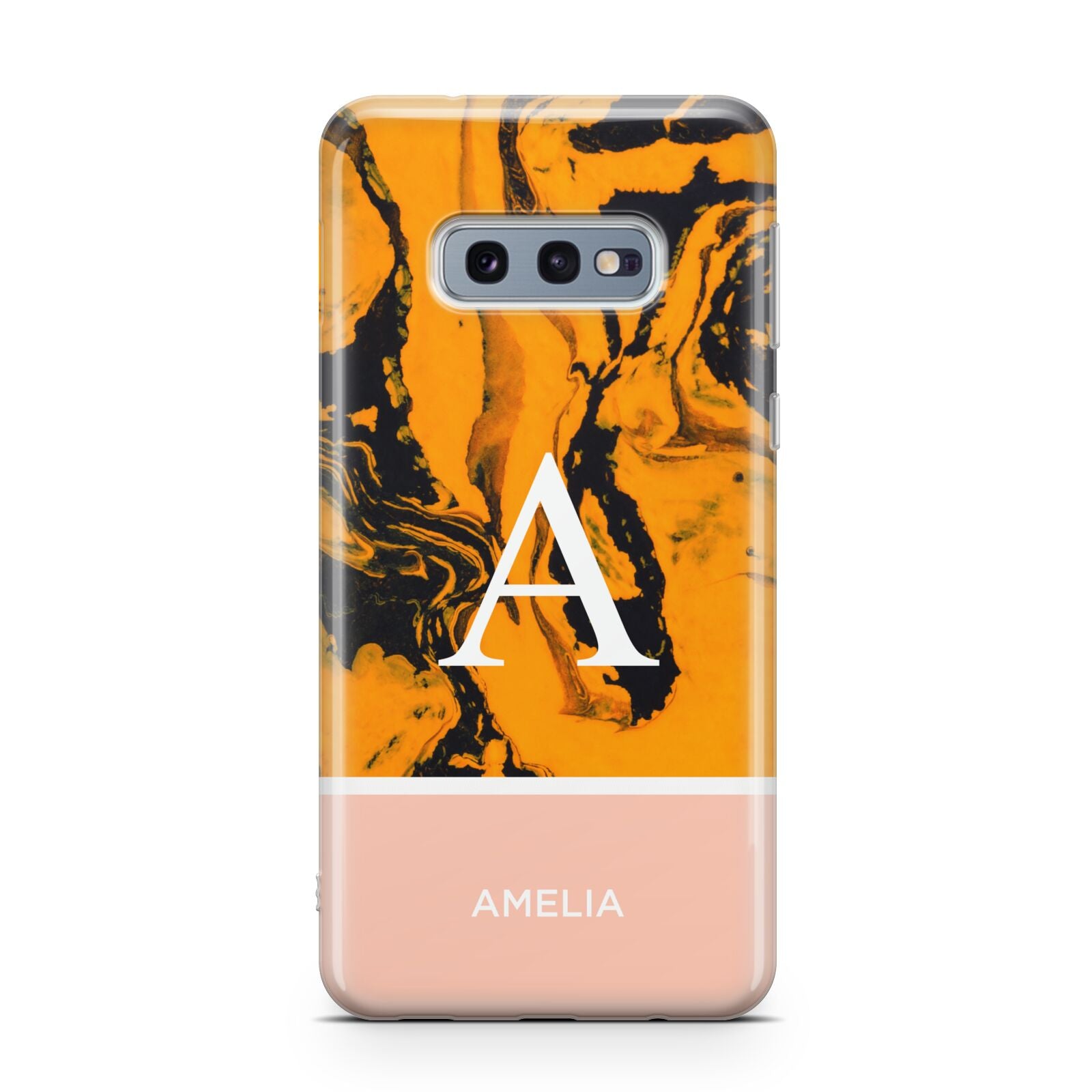 Orange Marble Personalised Samsung Galaxy S10E Case