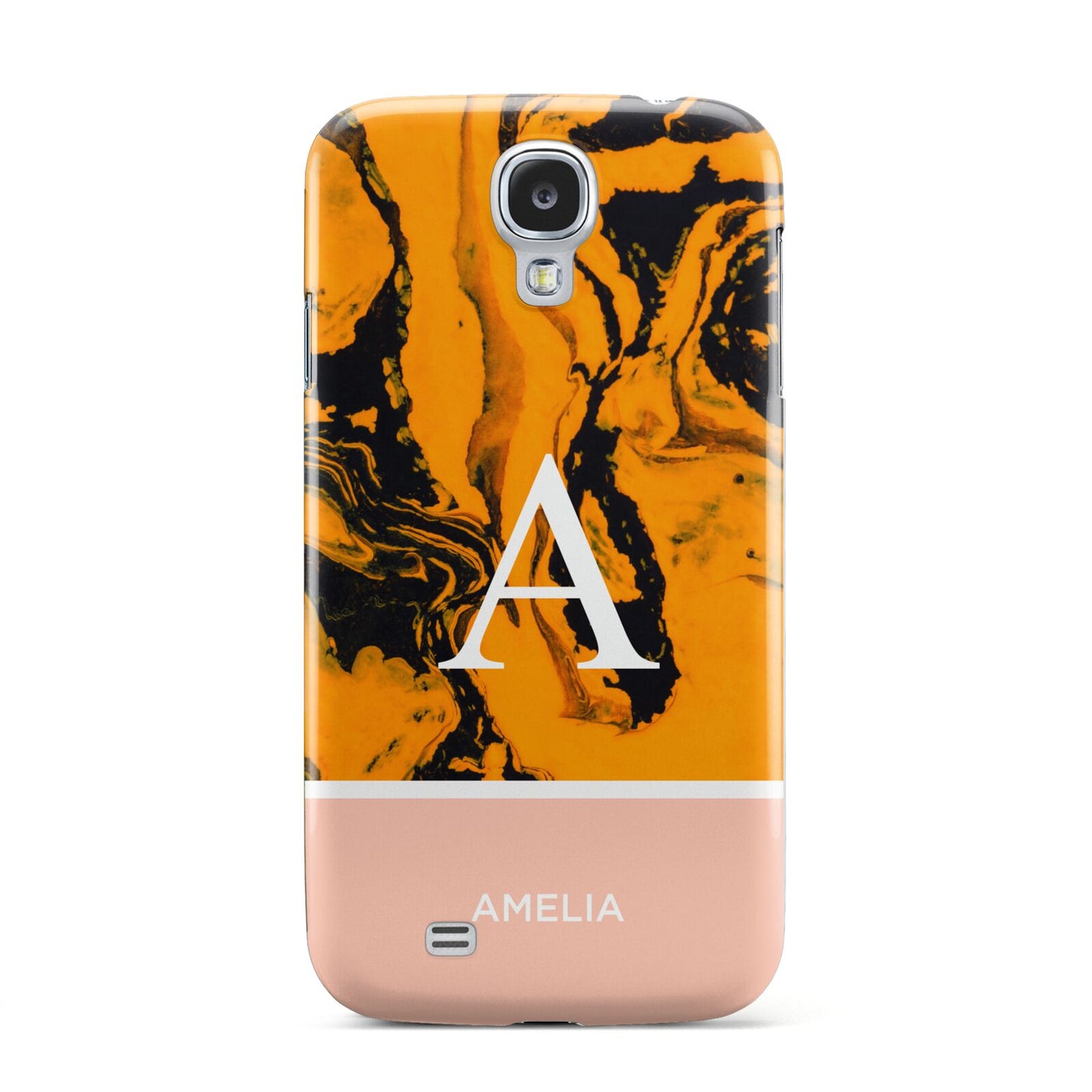 Orange Marble Personalised Samsung Galaxy S4 Case