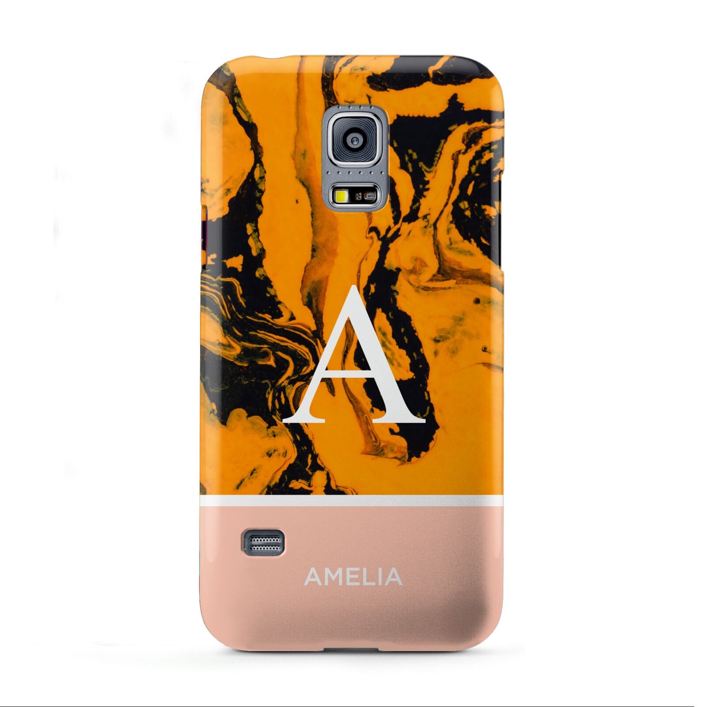 Orange Marble Personalised Samsung Galaxy S5 Mini Case