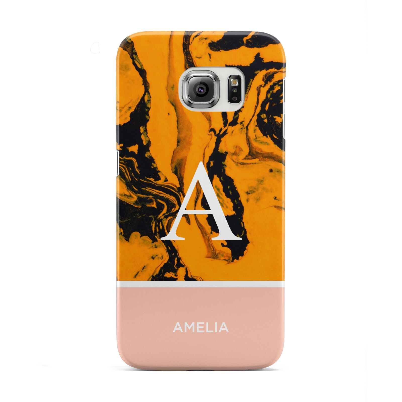 Orange Marble Personalised Samsung Galaxy S6 Edge Case