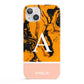 Orange Marble Personalised iPhone 13 Full Wrap 3D Snap Case