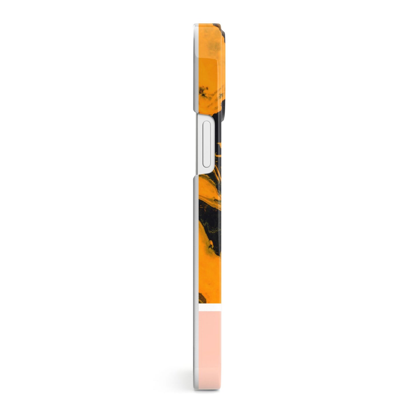 Orange Marble Personalised iPhone 13 Mini Side Image 3D Snap Case
