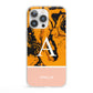 Orange Marble Personalised iPhone 13 Pro Clear Bumper Case
