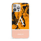 Orange Marble Personalised iPhone 13 Pro Max Clear Bumper Case