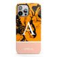 Orange Marble Personalised iPhone 13 Pro Max Full Wrap 3D Tough Case