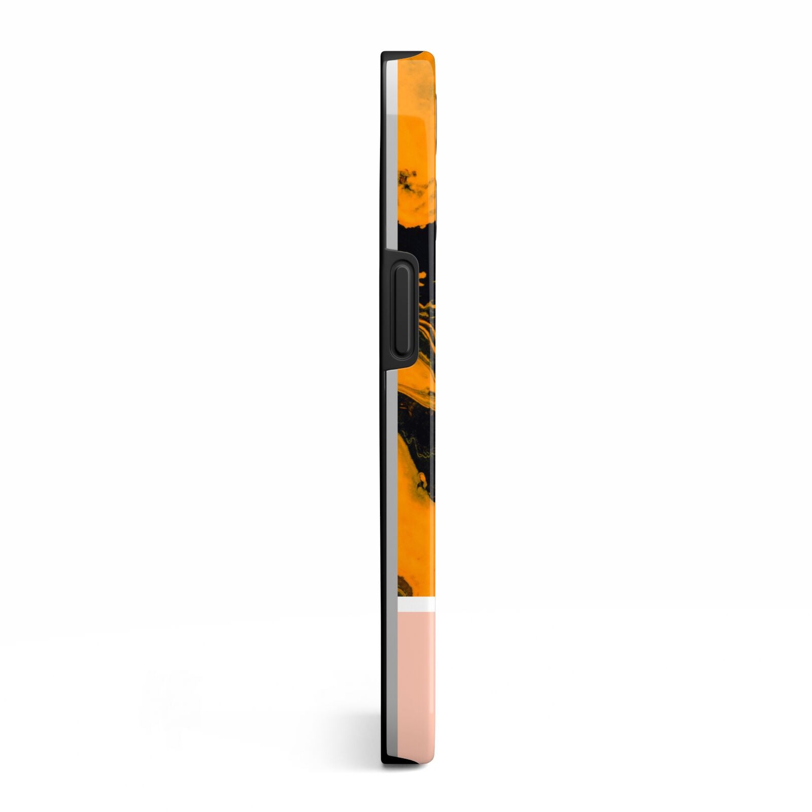 Orange Marble Personalised iPhone 13 Pro Side Image 3D Tough Case