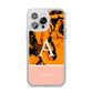 Orange Marble Personalised iPhone 14 Pro Max Glitter Tough Case Silver