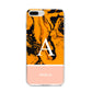 Orange Marble Personalised iPhone 8 Plus Bumper Case on Silver iPhone