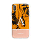 Orange Marble Personalised iPhone X Bumper Case on Silver iPhone Alternative Image 1