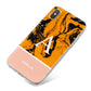 Orange Marble Personalised iPhone X Bumper Case on Silver iPhone