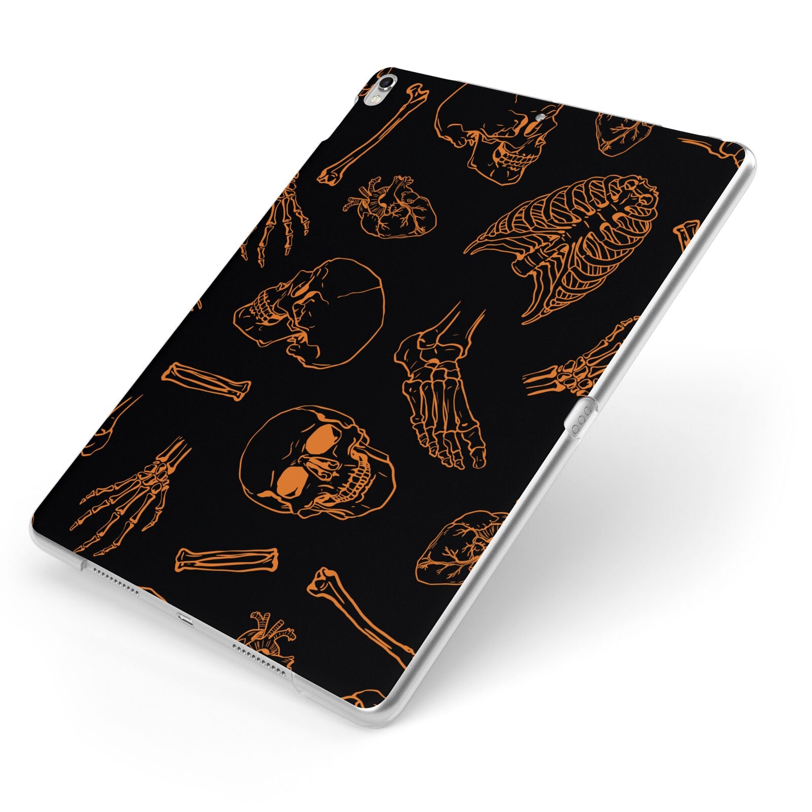 Orange Skeleton Illustrations Apple iPad Case on Silver iPad Side View