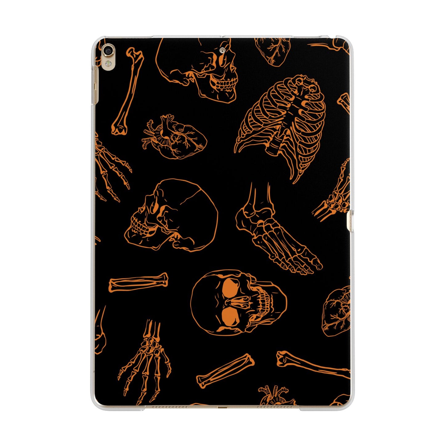 Orange Skeleton Illustrations Apple iPad Gold Case