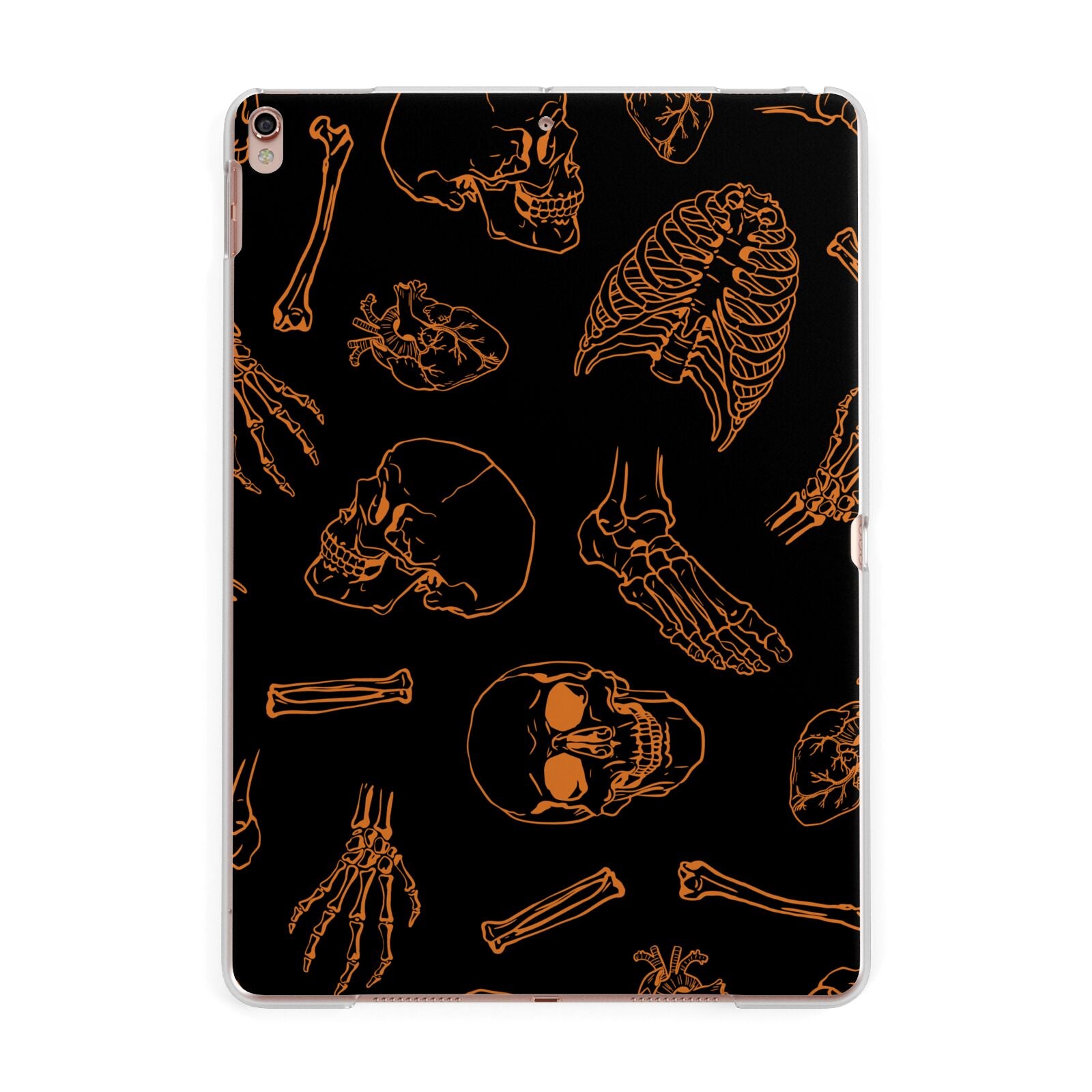 Orange Skeleton Illustrations Apple iPad Rose Gold Case