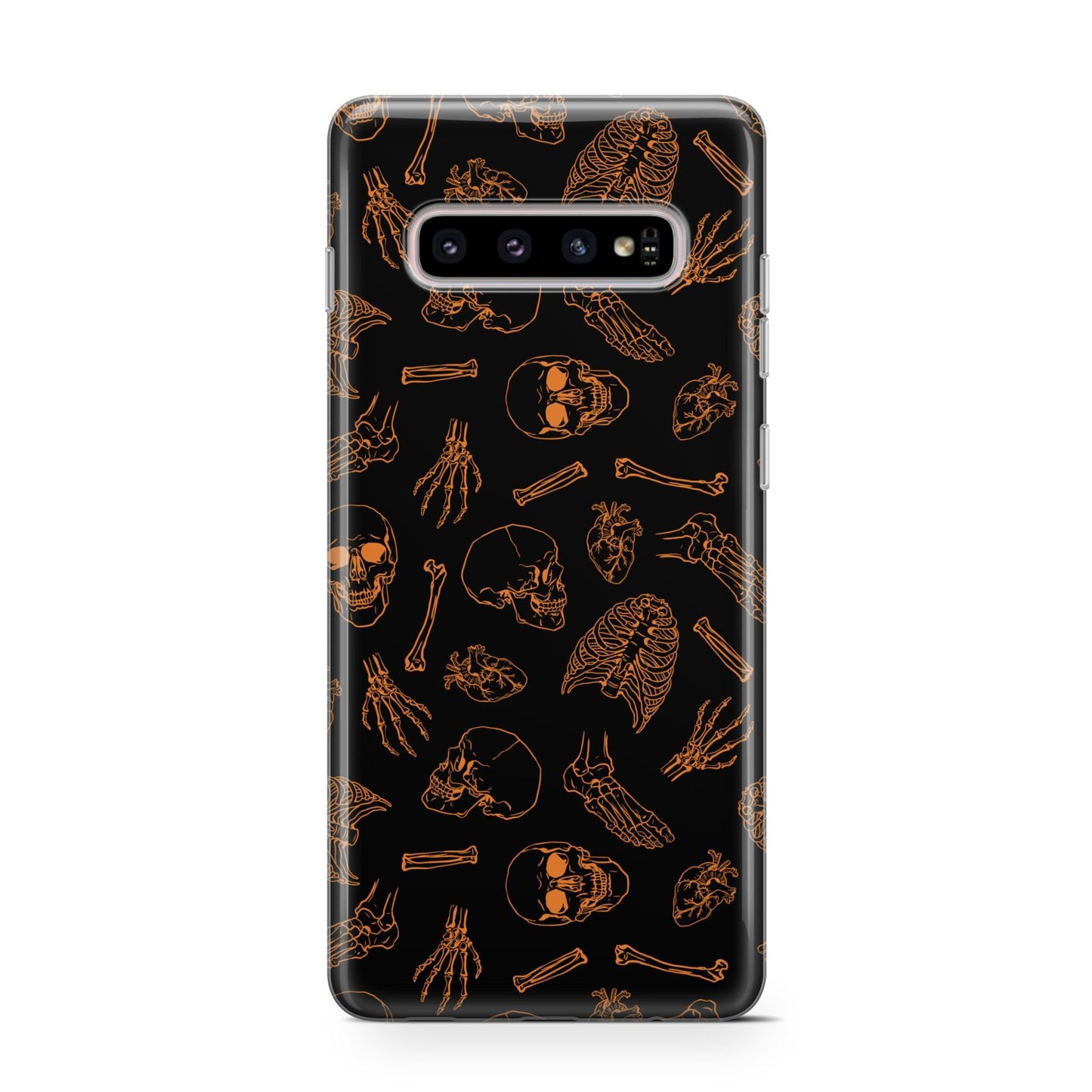 Orange Skeleton Illustrations Protective Samsung Galaxy Case