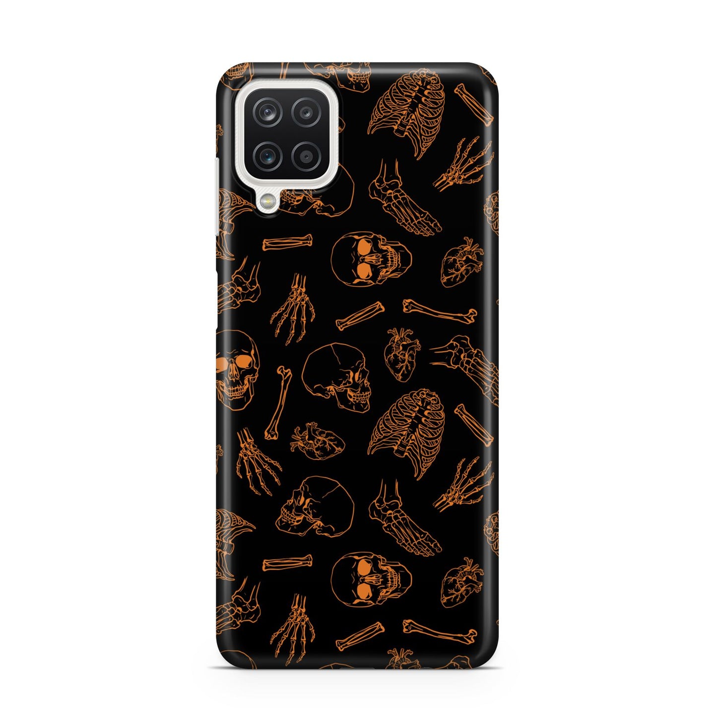 Orange Skeleton Illustrations Samsung A12 Case