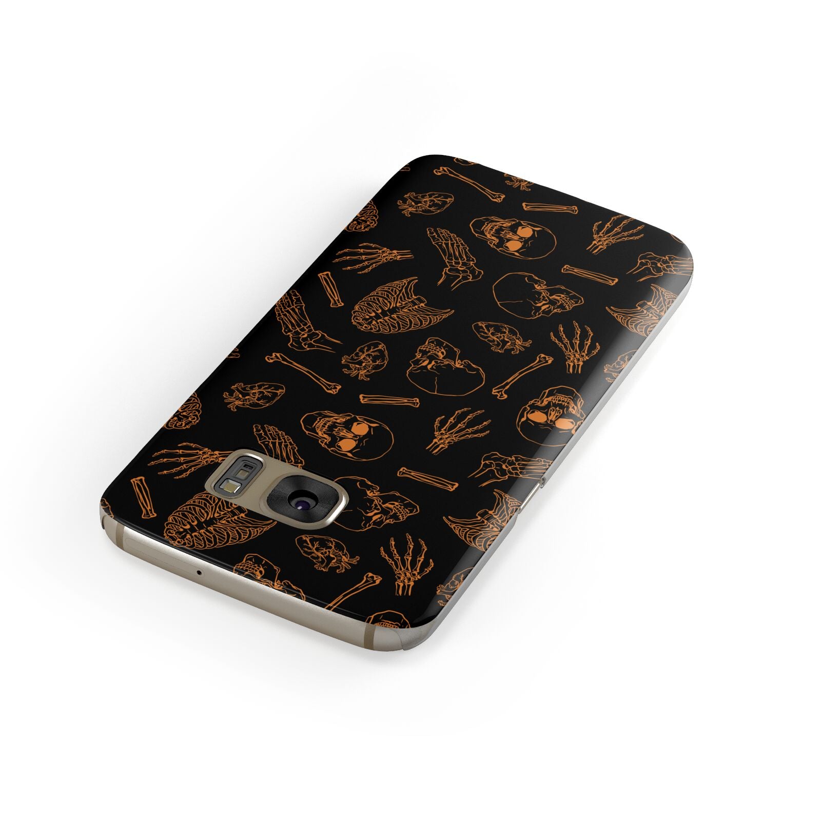 Orange Skeleton Illustrations Samsung Galaxy Case Front Close Up