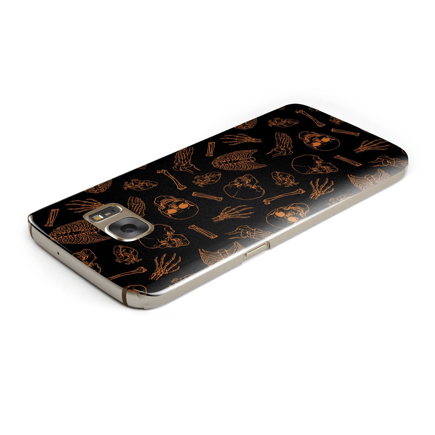 Orange Skeleton Illustrations Samsung Galaxy Case Top Cutout