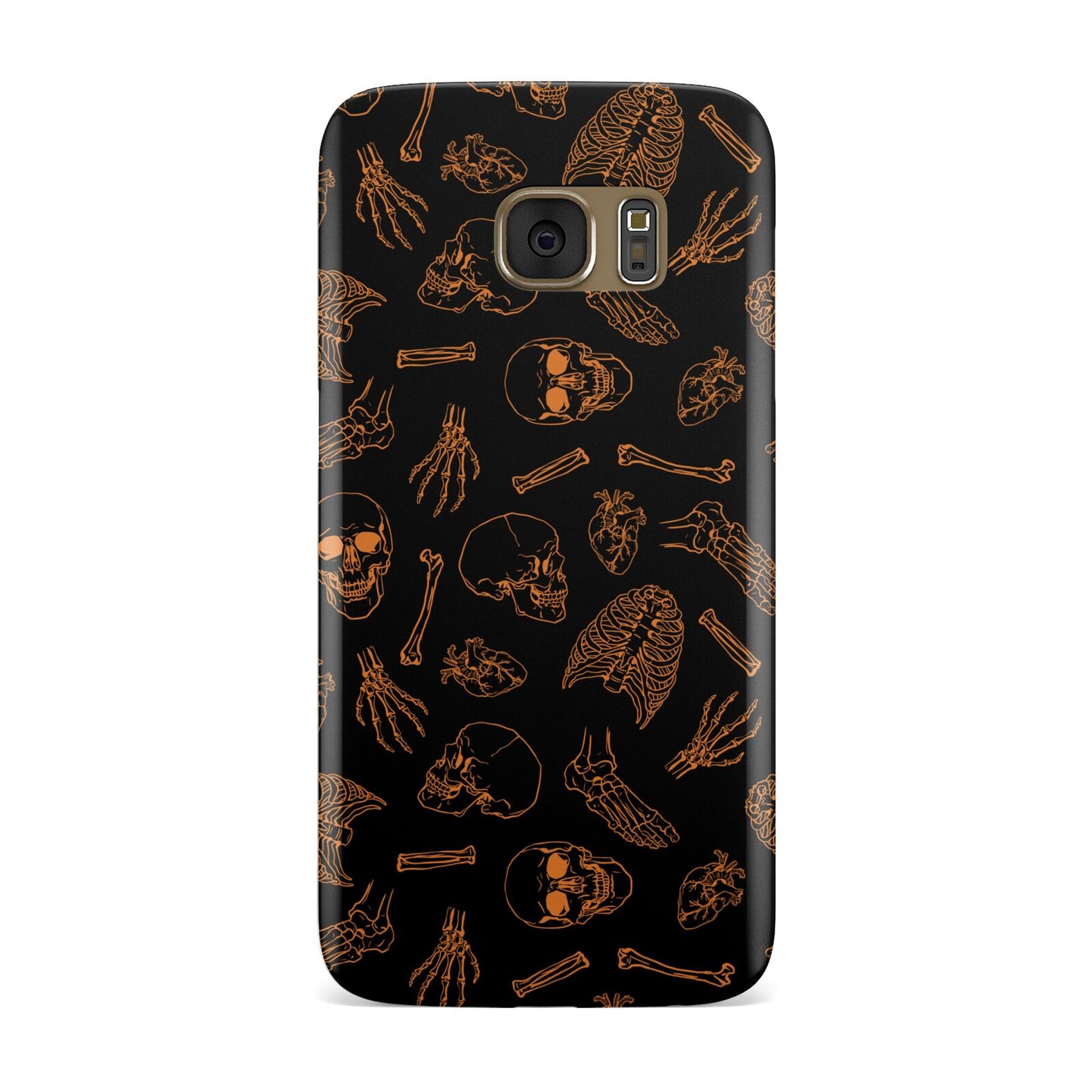 Orange Skeleton Illustrations Samsung Galaxy Case