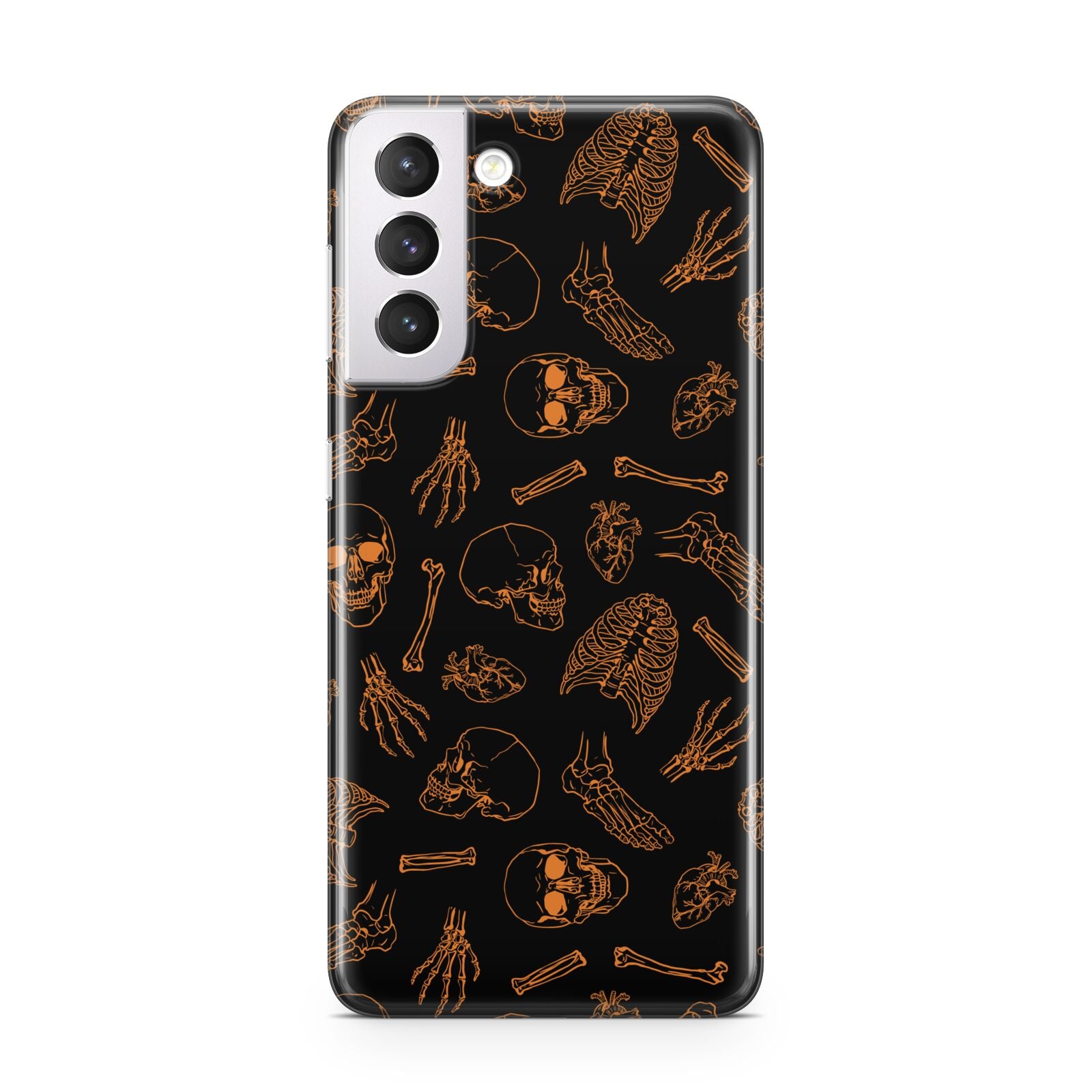 Orange Skeleton Illustrations Samsung S21 Case