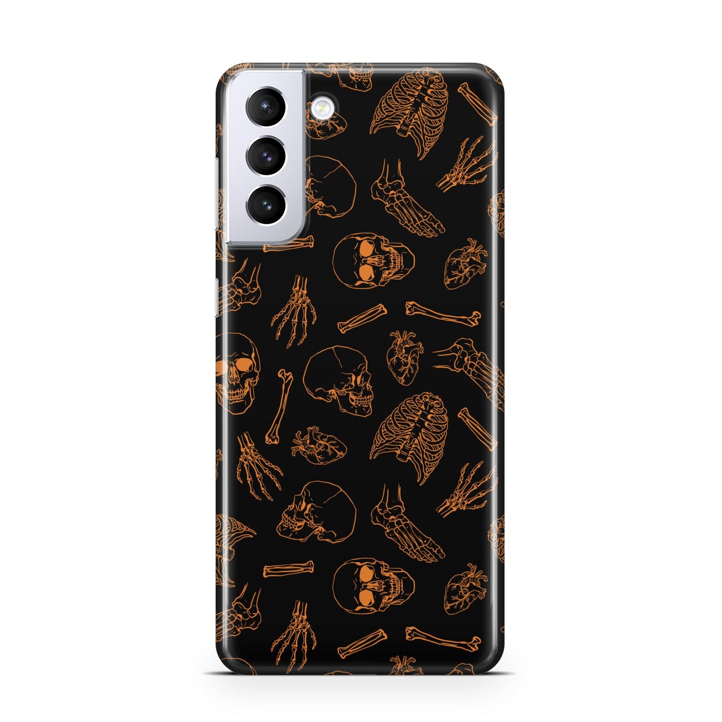 Orange Skeleton Illustrations Samsung S21 Plus Case