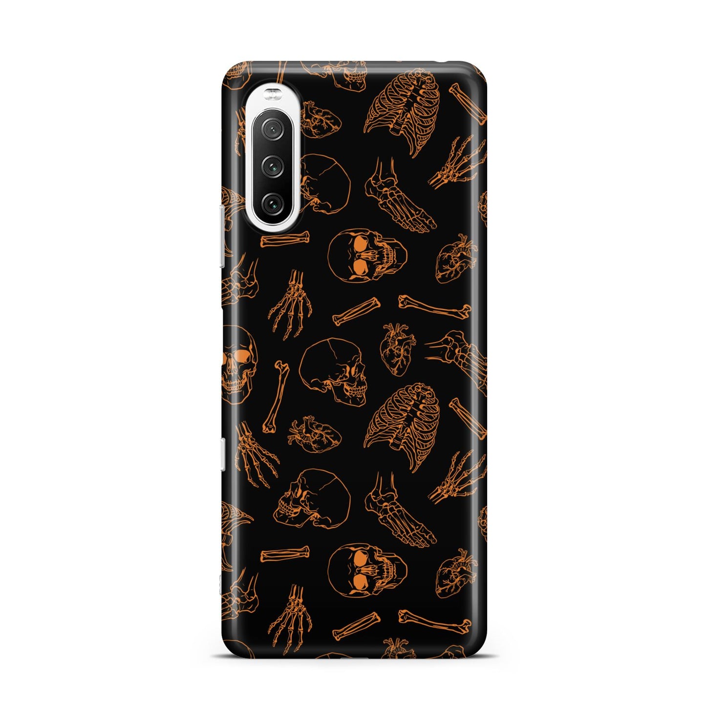 Orange Skeleton Illustrations Sony Xperia 10 III Case