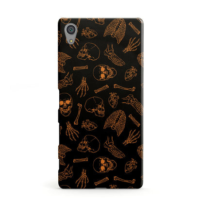 Orange Skeleton Illustrations Sony Xperia Case