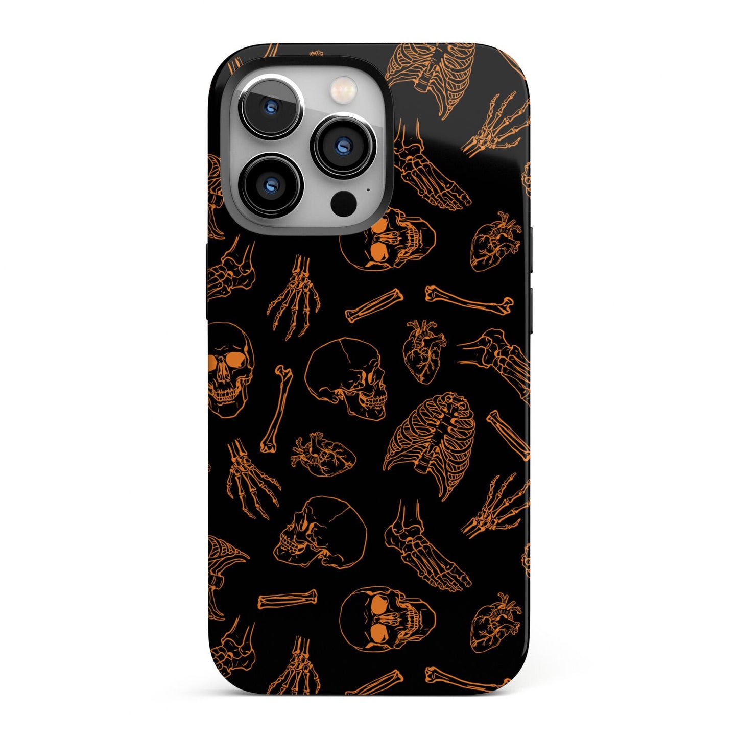 Orange Skeleton Illustrations iPhone 13 Pro Full Wrap 3D Tough Case