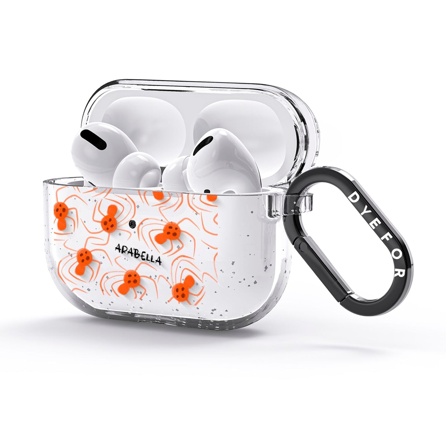 Orange Spiders Personalised AirPods Glitter Case 3rd Gen Side Image