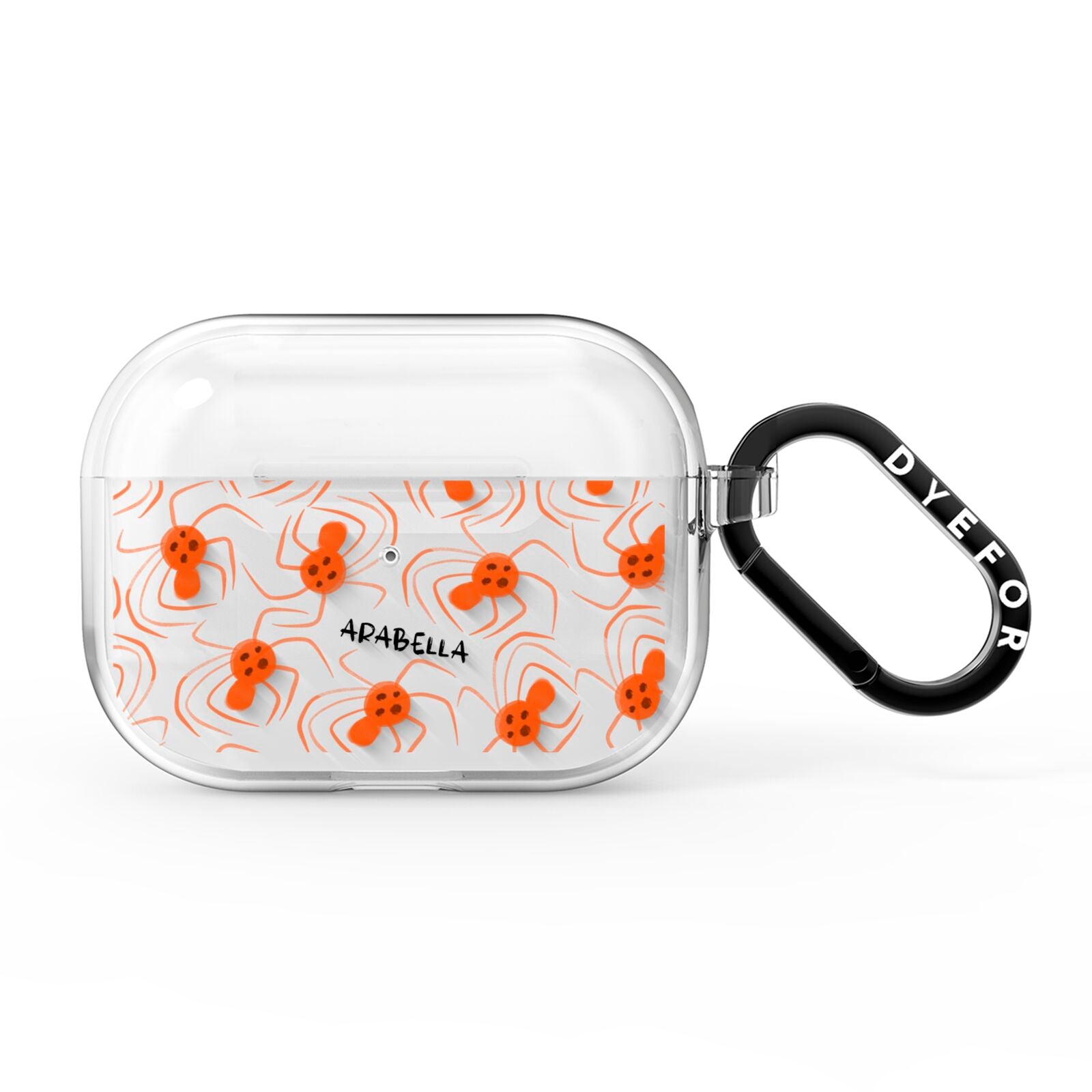 Orange Spiders Personalised AirPods Pro Clear Case