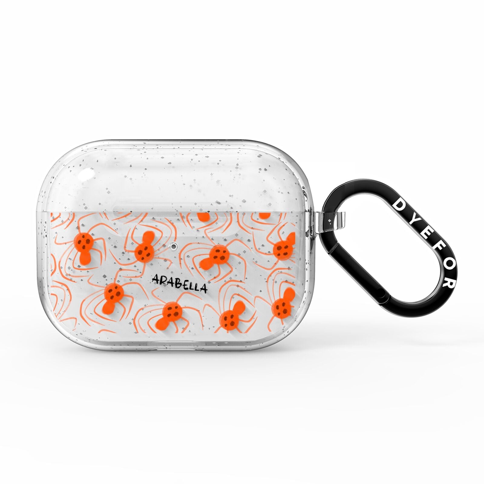 Orange Spiders Personalised AirPods Pro Glitter Case