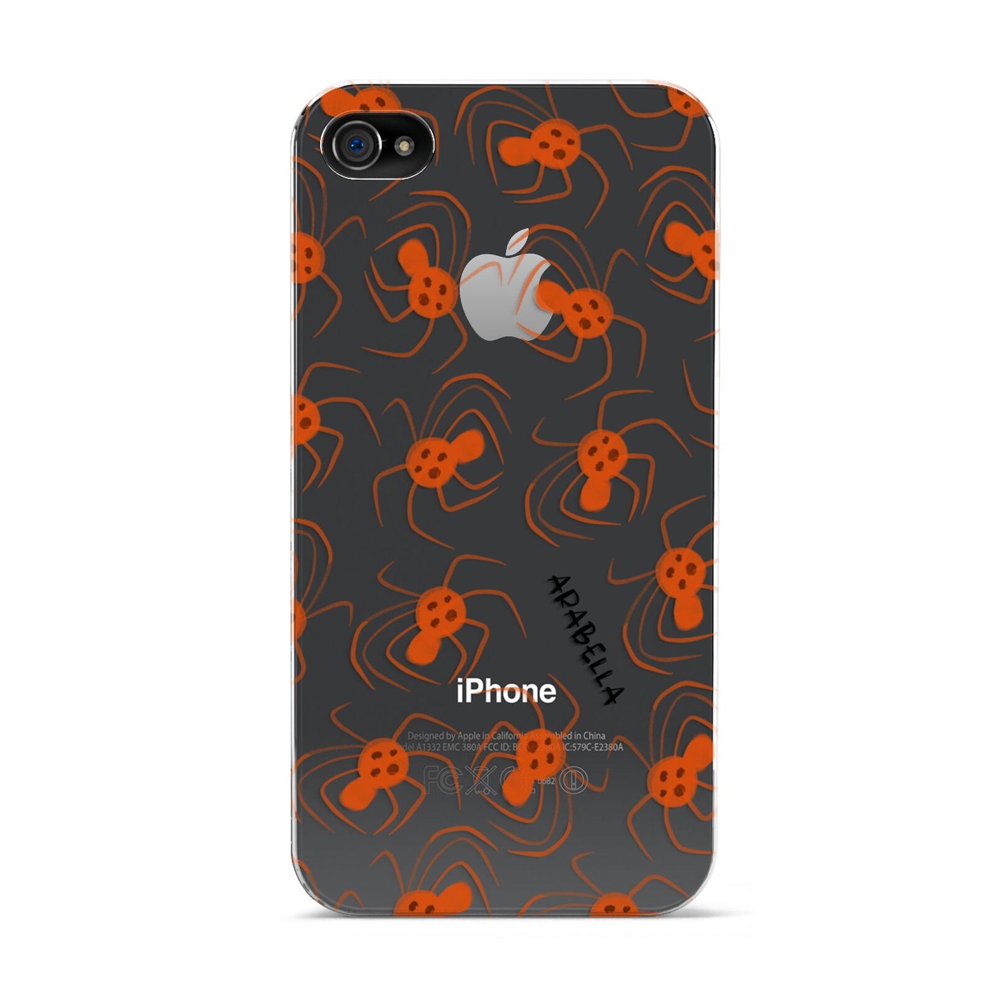 Orange Spiders Personalised Apple iPhone 4s Case