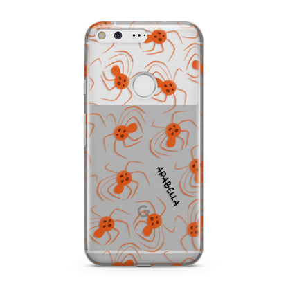 Orange Spiders Personalised Google Pixel Case