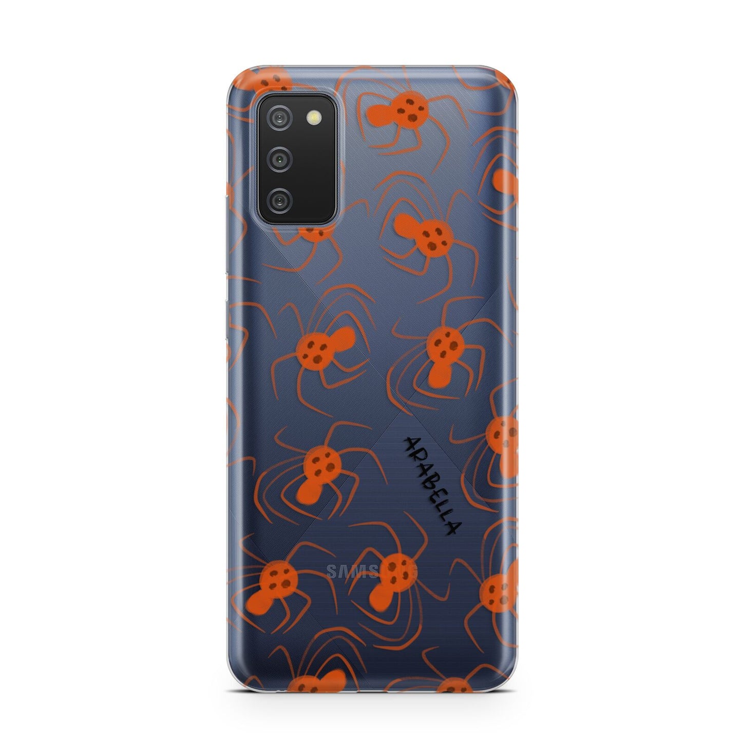 Orange Spiders Personalised Samsung A02s Case