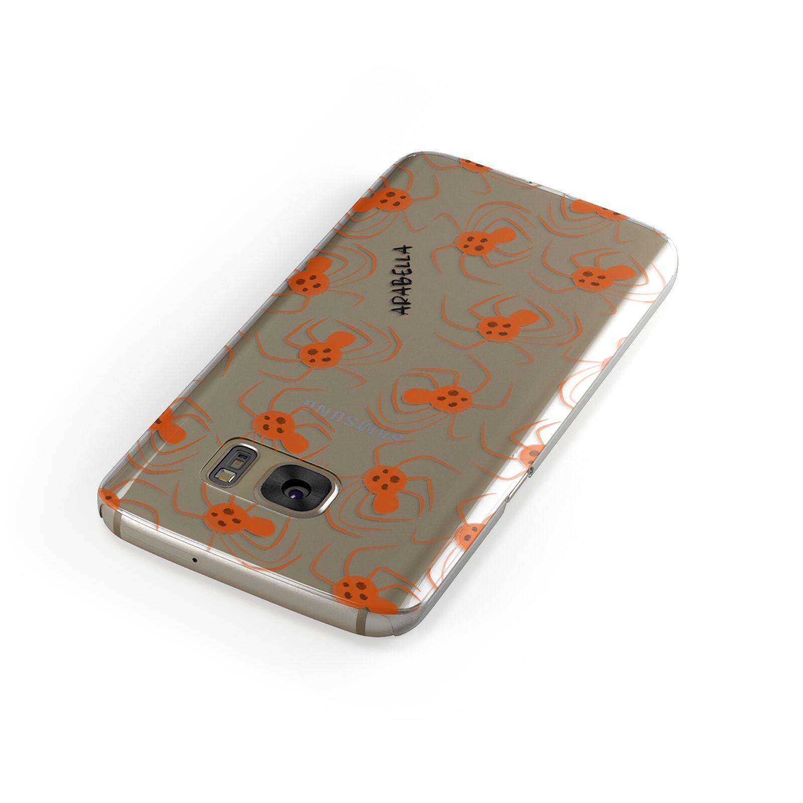 Orange Spiders Personalised Samsung Galaxy Case Front Close Up