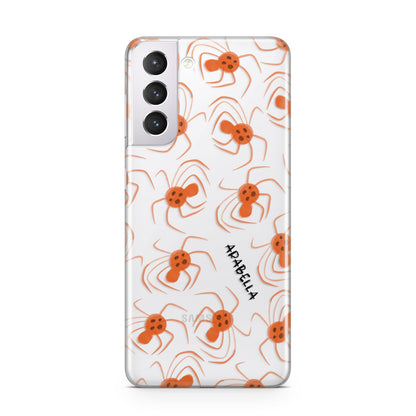 Orange Spiders Personalised Samsung S21 Case