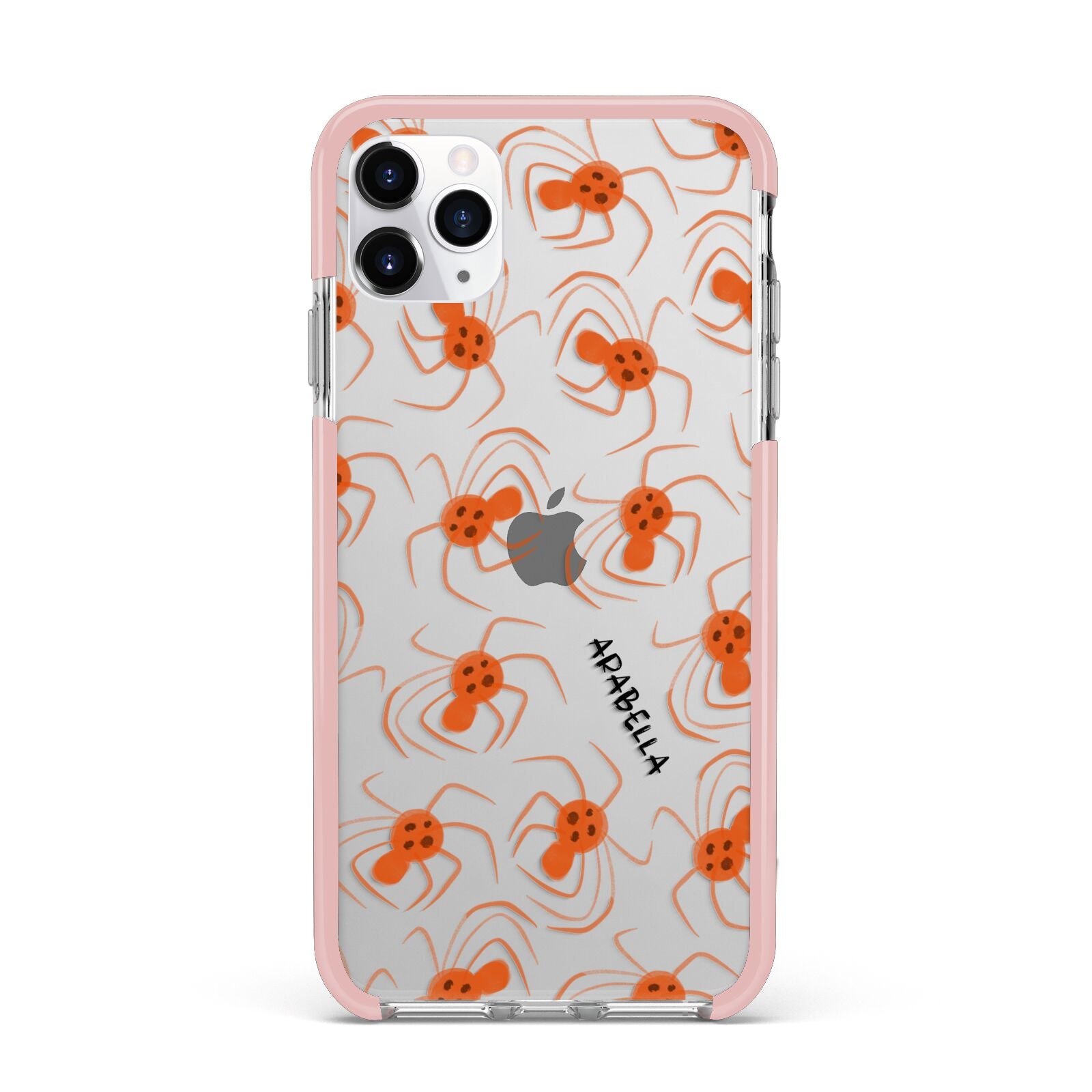 Orange Spiders Personalised iPhone 11 Pro Max Impact Pink Edge Case