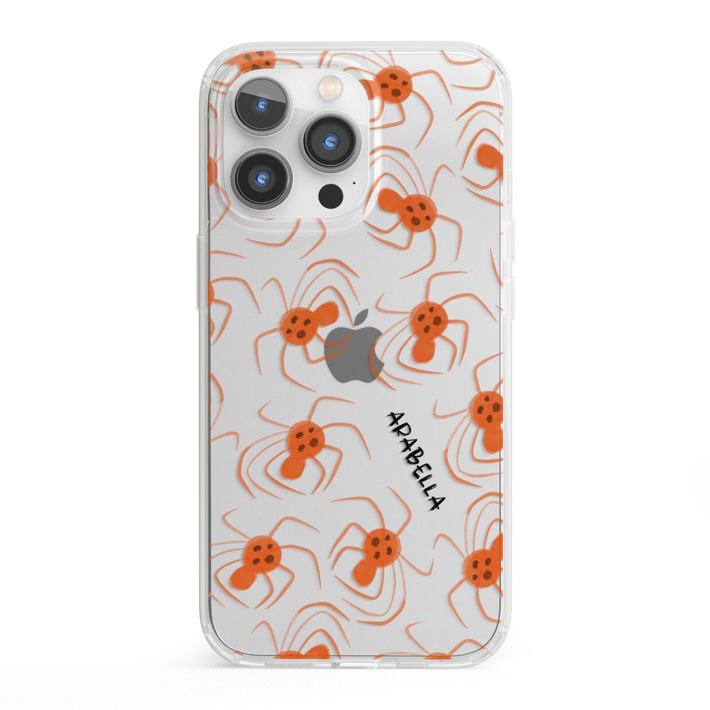 Orange Spiders Personalised iPhone 13 Pro Clear Bumper Case