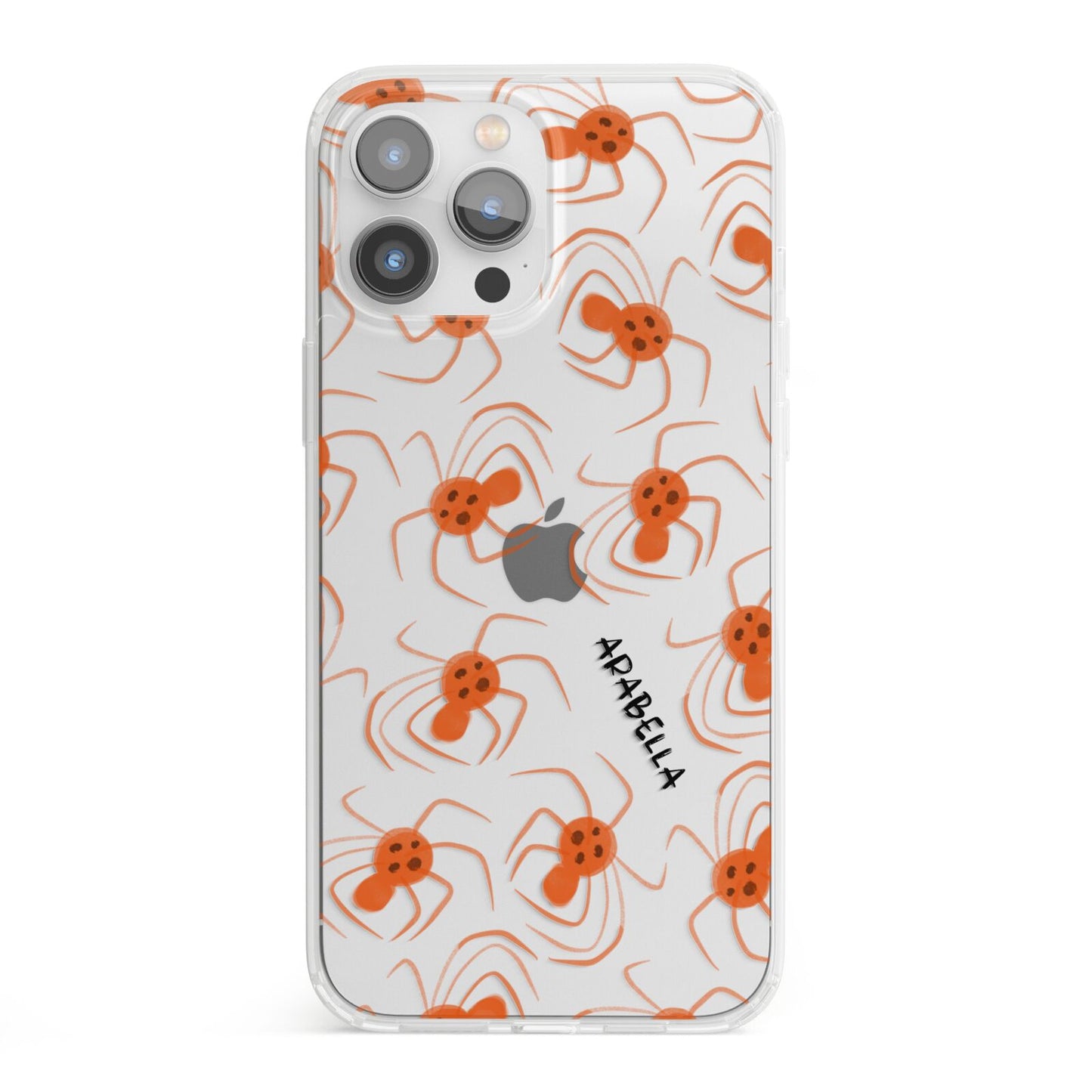 Orange Spiders Personalised iPhone 13 Pro Max Clear Bumper Case