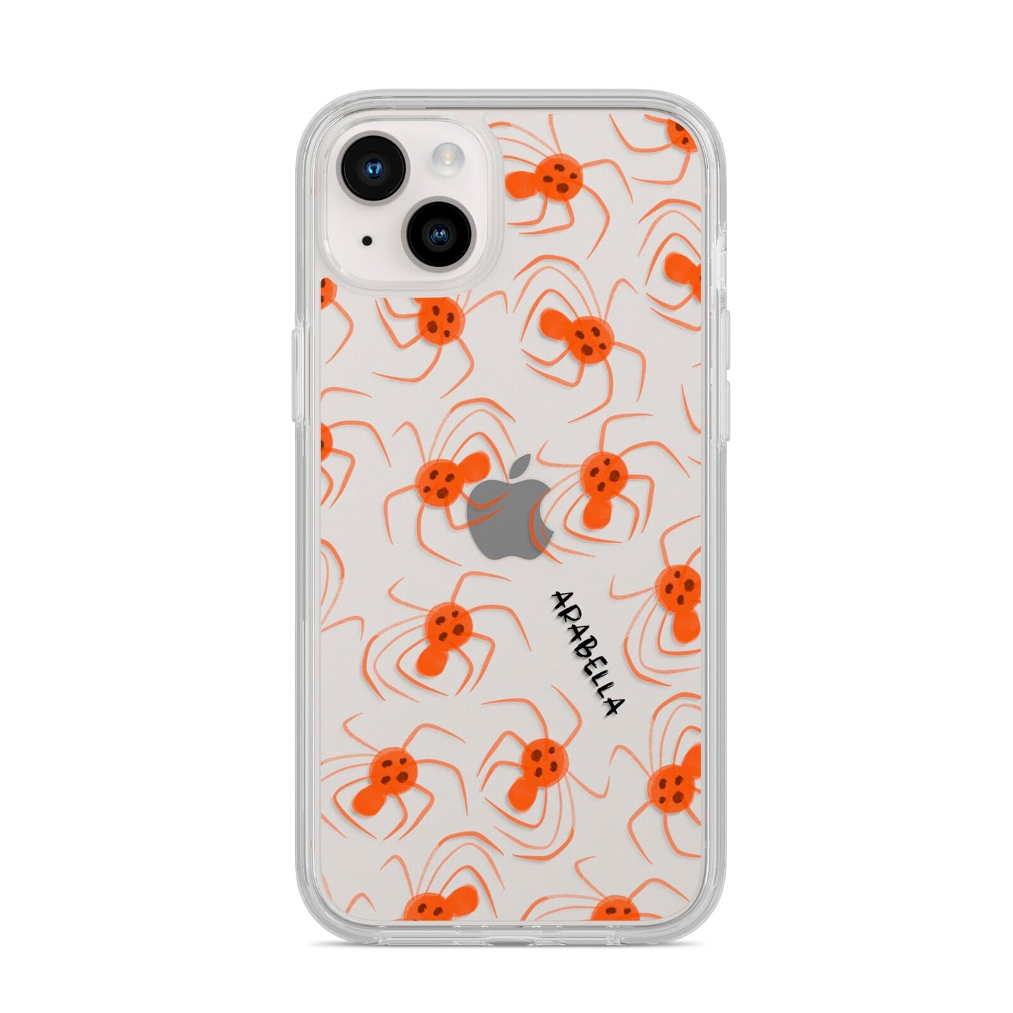 Orange Spiders Personalised iPhone 14 Plus Clear Tough Case Starlight