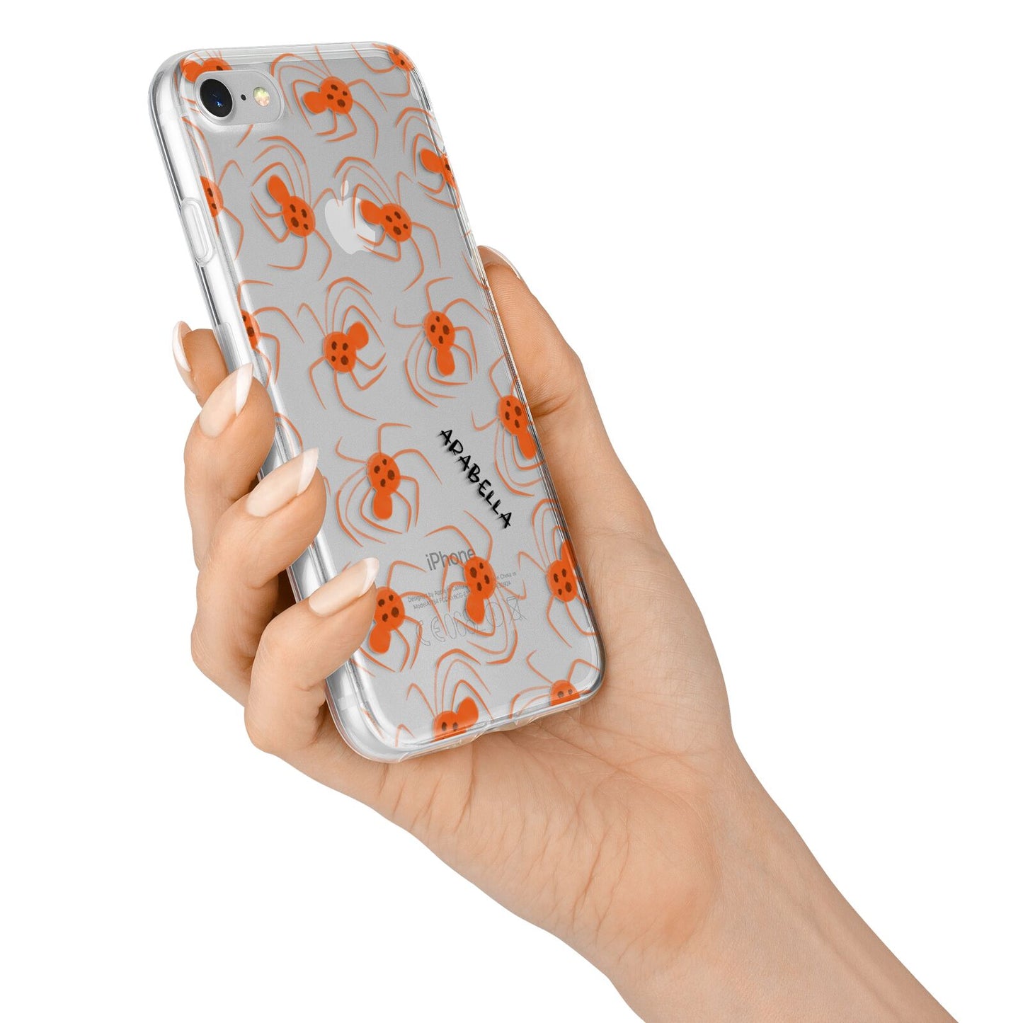 Orange Spiders Personalised iPhone 7 Bumper Case on Silver iPhone Alternative Image