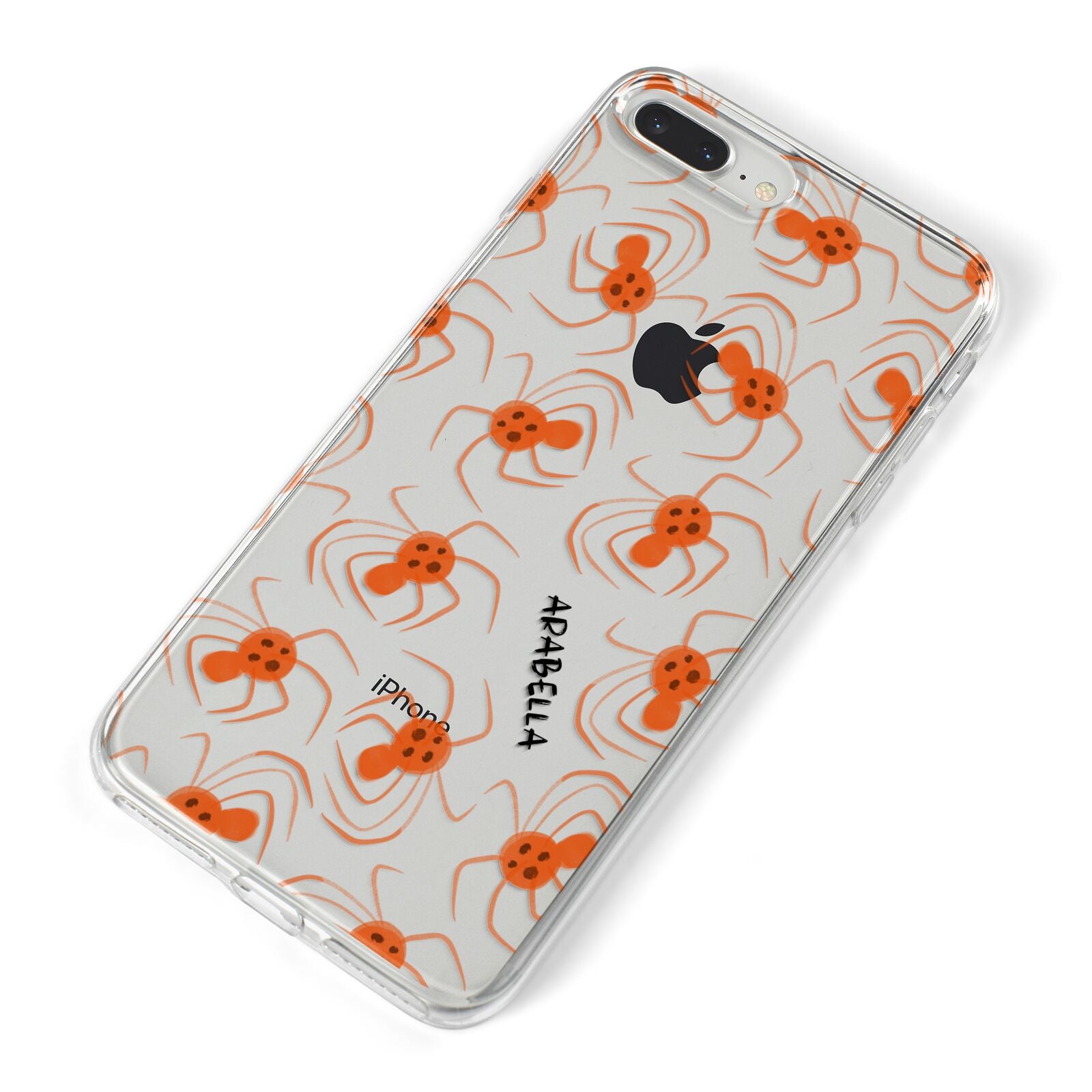 Orange Spiders Personalised iPhone 8 Plus Bumper Case on Silver iPhone Alternative Image