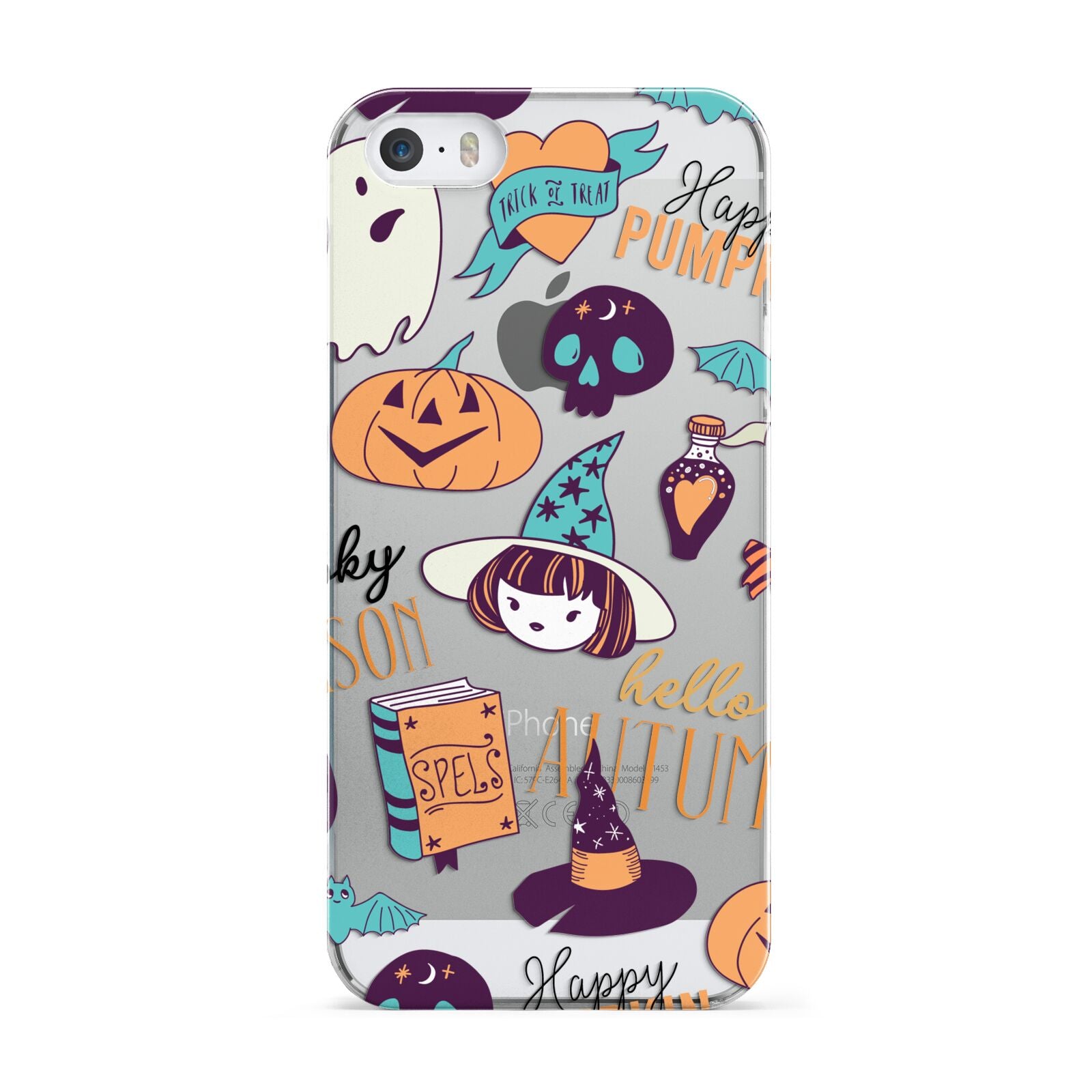 Orange and Blue Halloween Illustrations Apple iPhone 5 Case