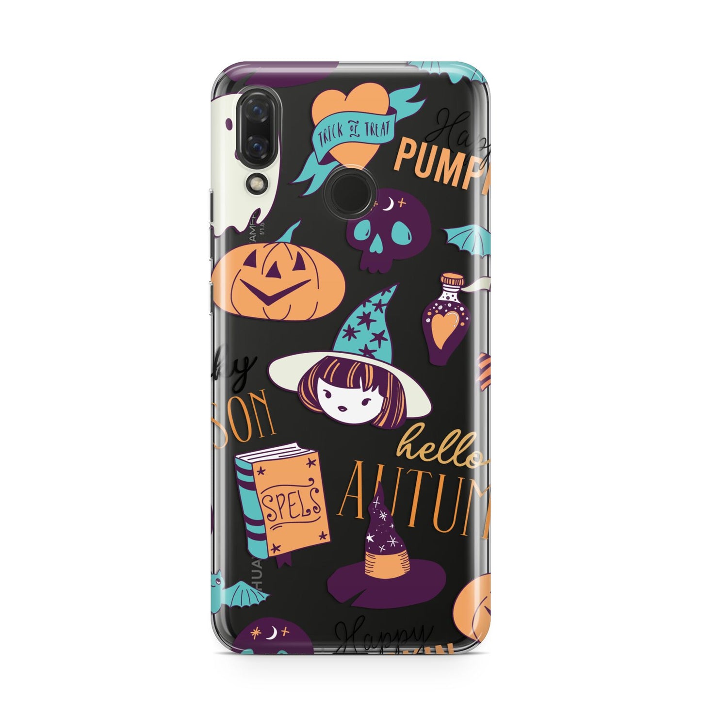 Orange and Blue Halloween Illustrations Huawei Nova 3 Phone Case