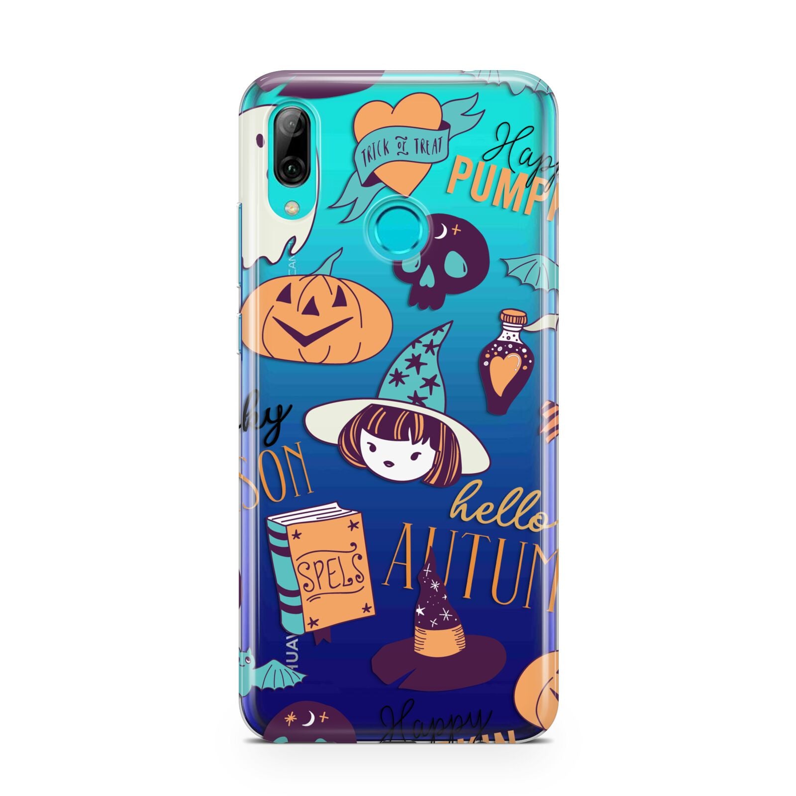 Orange and Blue Halloween Illustrations Huawei P Smart 2019 Case