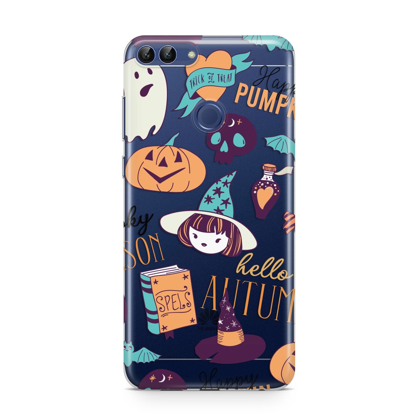 Orange and Blue Halloween Illustrations Huawei P Smart Case