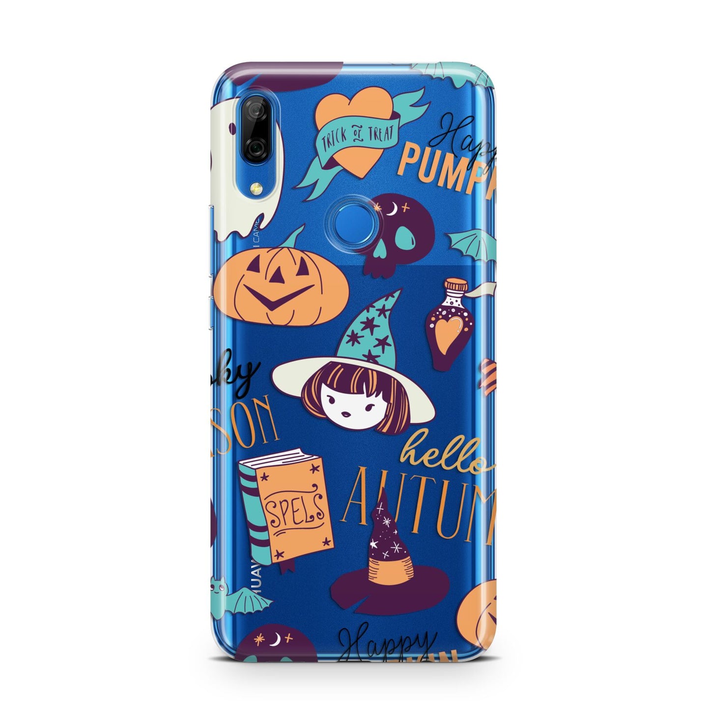 Orange and Blue Halloween Illustrations Huawei P Smart Z